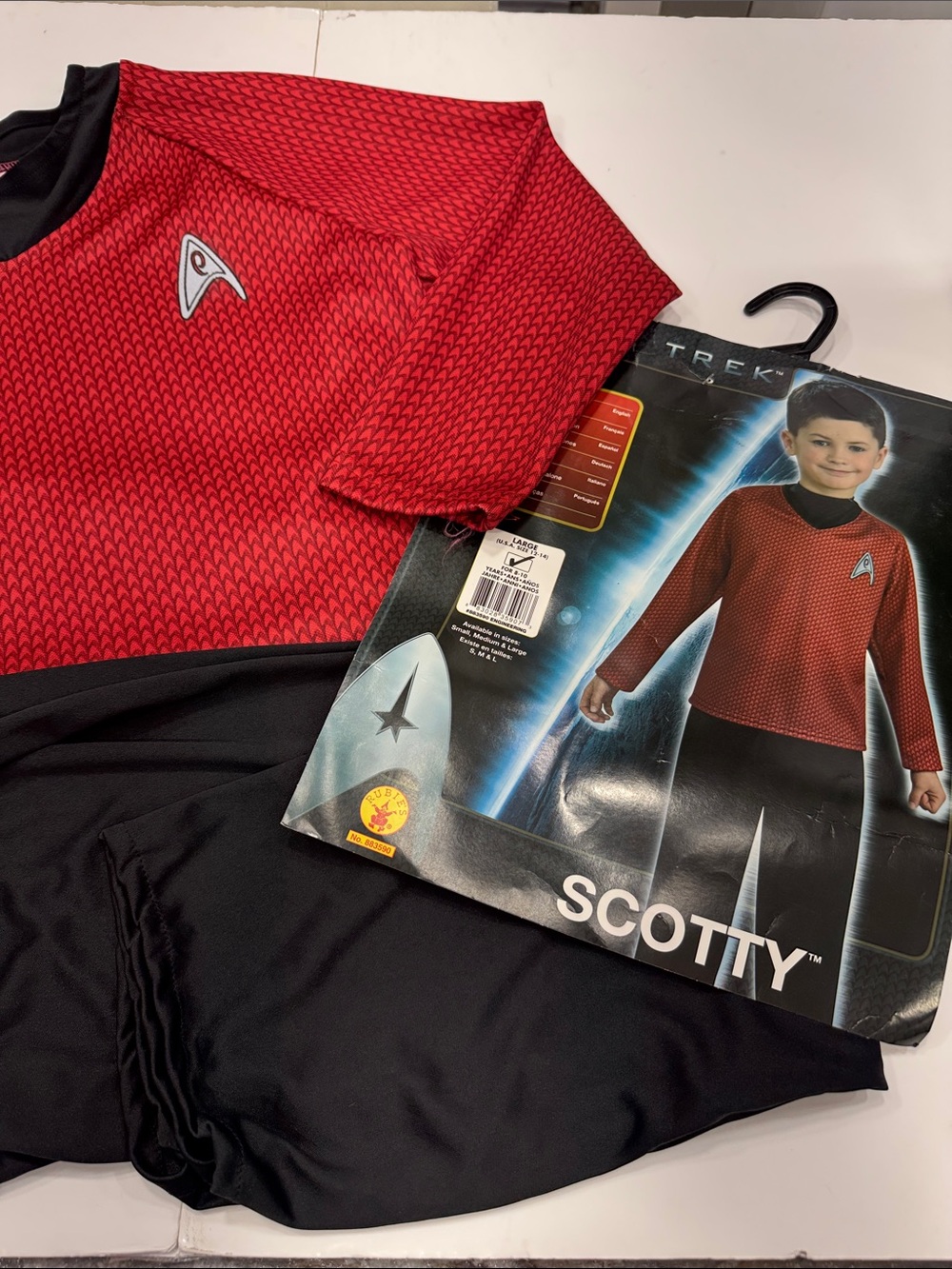 Star Trek – Scotty 2-Piece Costume | Boys Large | Red/Black | Rubie’s